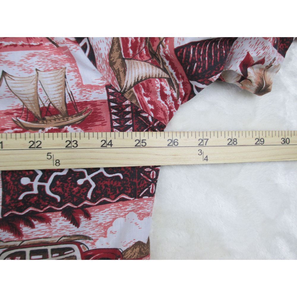 Royal Creations Shirt Mens Extra Large Red Floral Button‎ Up Hawaiian Beach - Picture 6 of 9